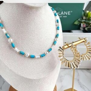 Park Lane Nash Turquoise and Pearl Necklace *NEW* (no earrings)